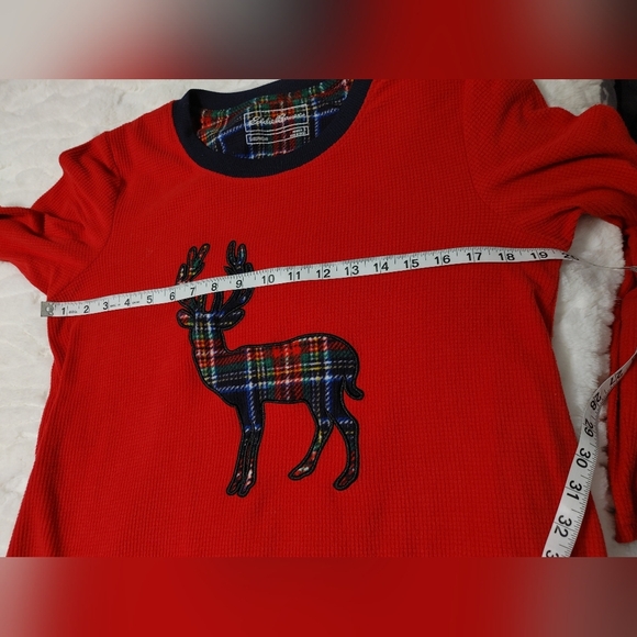 Eddie Bauer Red Top with Plaid Pajama Pants - Picture 6 of 13